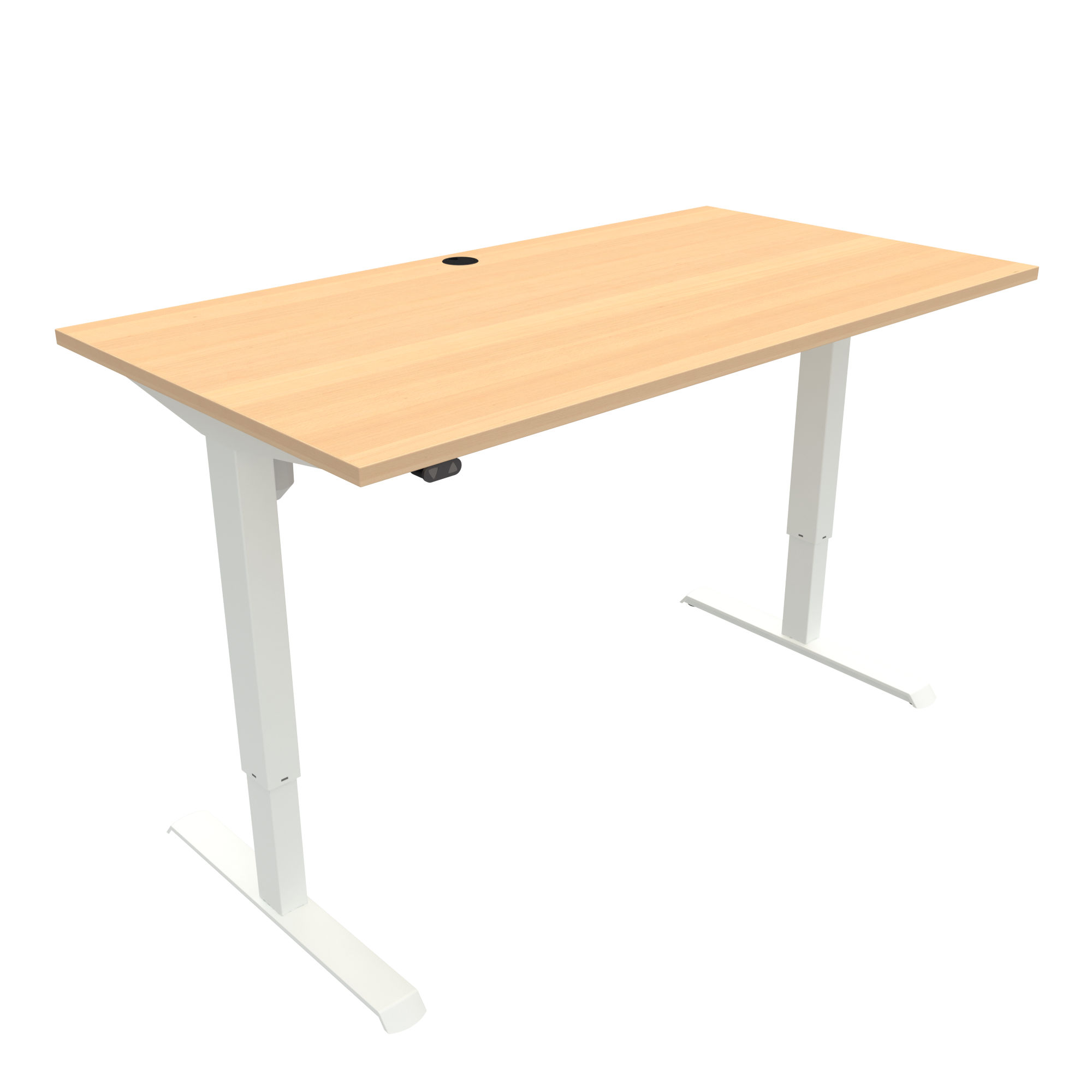 ConSet 501-33 EHA desk 1200w 800d white frame beech top